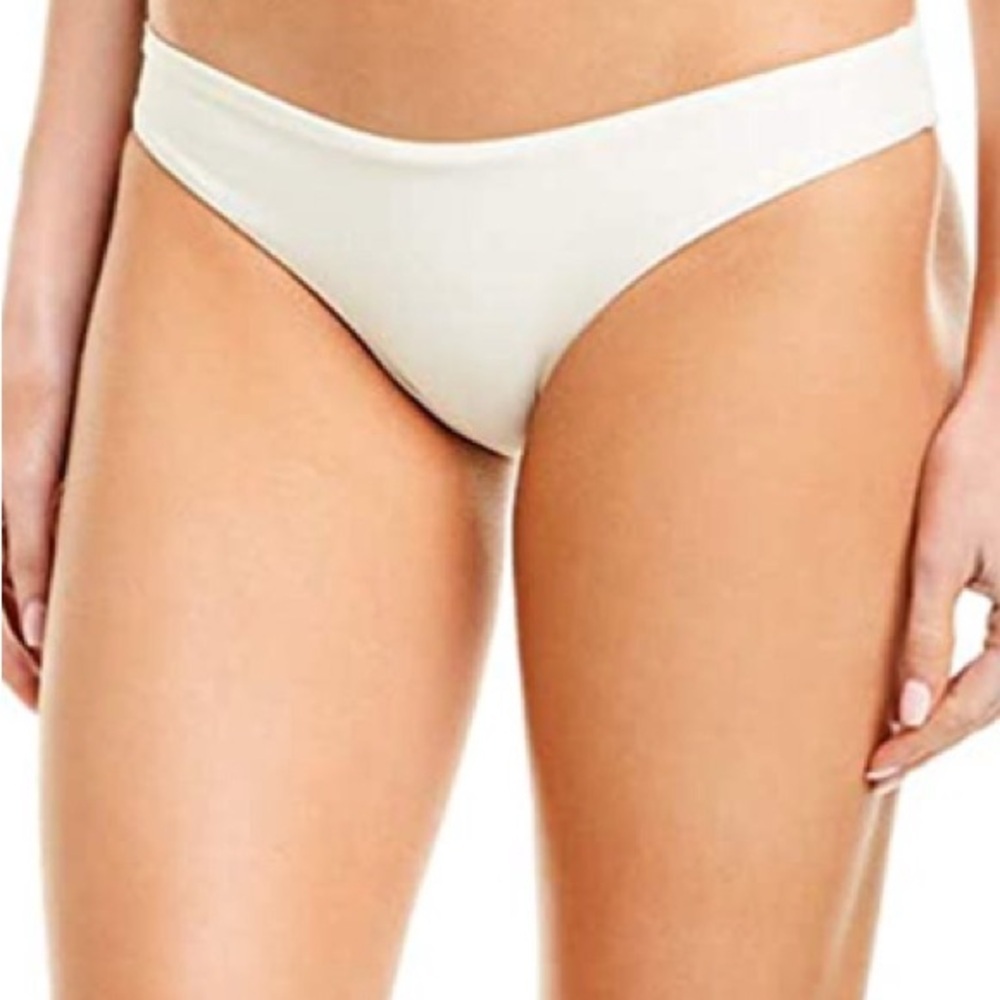 Pilyq Ivory Basic Ruched Teeny Bikini Bottoms | Women’s Swim Bottoms | NWT